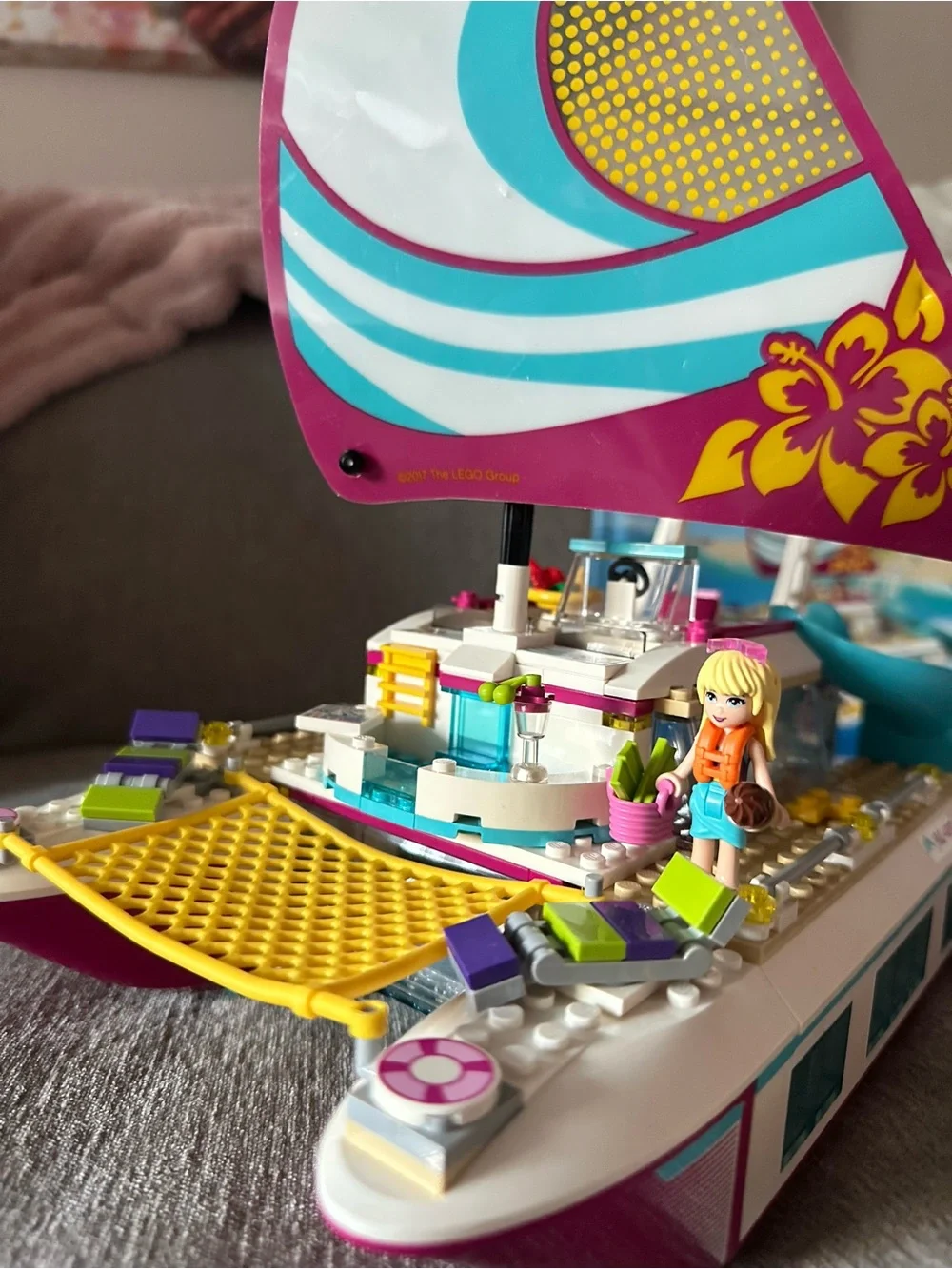 LEGO Friends 41317 Sunshine Catamaran Sailboat Retired Playset with Figures